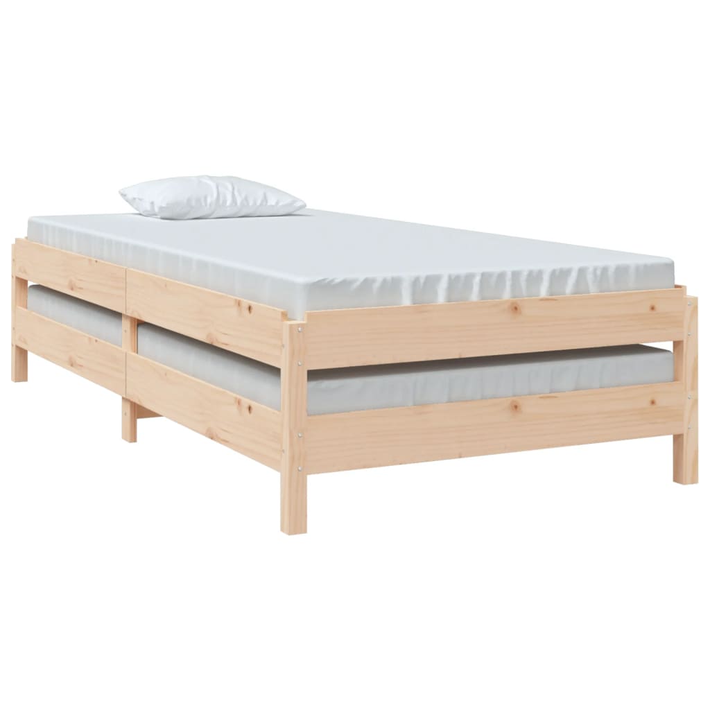 Stack Bed without Mattress 90x190 cm Solid Wood Pine