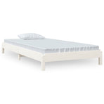 Stack Bed without Mattress White 90x190 cm Solid Wood Pine