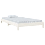 Stack Bed without Mattress White 90x190 cm Solid Wood Pine