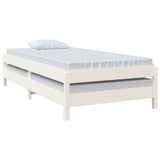 Stack Bed without Mattress White 90x190 cm Solid Wood Pine