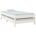 Stack Bed without Mattress White 90x190 cm Solid Wood Pine