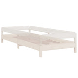 Stack Bed without Mattress White 90x190 cm Solid Wood Pine