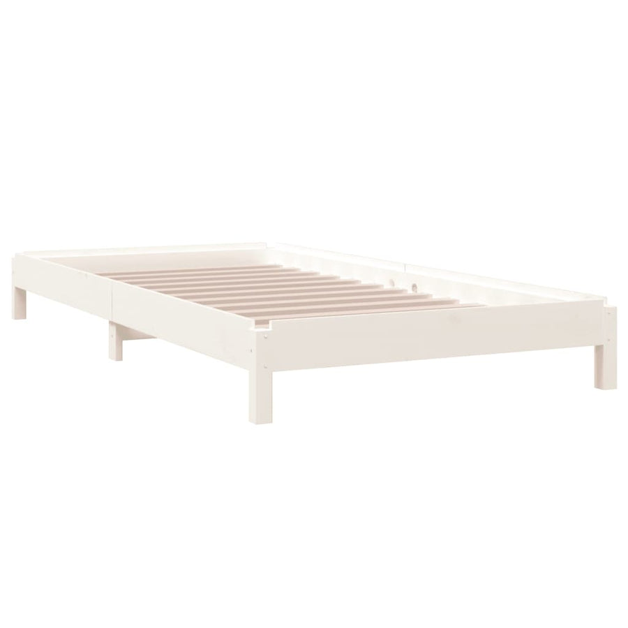 Stack Bed without Mattress White 90x190 cm Solid Wood Pine