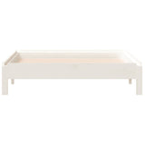 Stack Bed without Mattress White 90x190 cm Solid Wood Pine - Low Angle