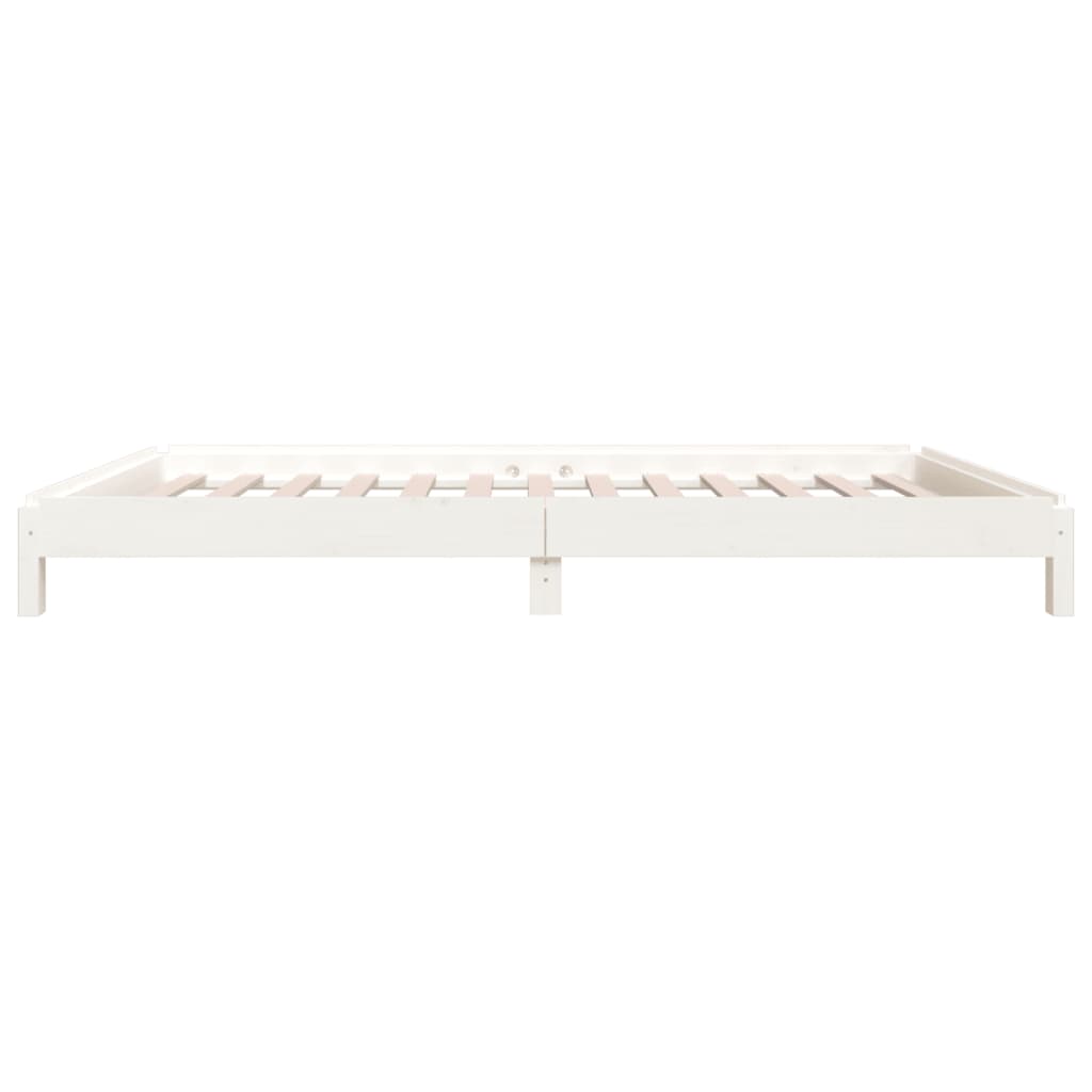 Stack Bed without Mattress White 90x190 cm Solid Wood Pine