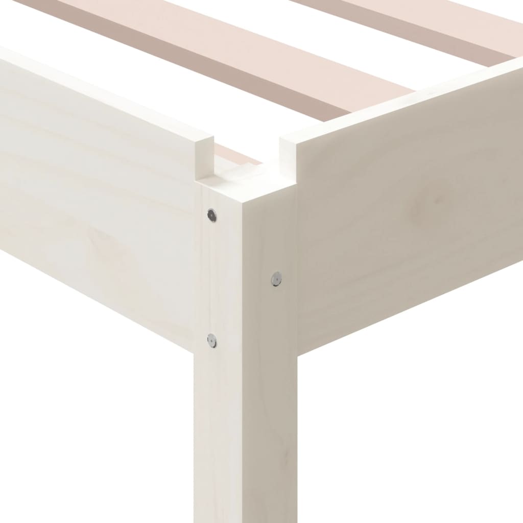 Stack Bed without Mattress White 90x190 cm Solid Wood Pine