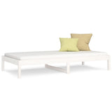 Day Bed without Mattress White 90x190 cm Solid Wood Pine - Front View