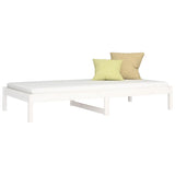 Day Bed without Mattress White 90x190 cm Solid Wood Pine - Side View
