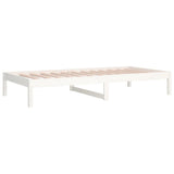 Day Bed without Mattress White 90x190 cm Solid Wood Pine - Close-Up Angle