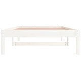 Day Bed without Mattress White 90x190 cm Solid Wood Pine - Low Angle