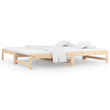 Pull-out Day Bed without Mattress 2x(90x190) cm Solid Wood Pine - Front View