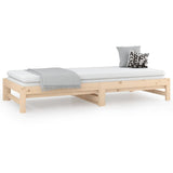 Pull-out Day Bed without Mattress 2x(90x190) cm Solid Wood Pine - 45-Degree Angle