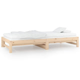 Pull-out Day Bed without Mattress 2x(90x190) cm Solid Wood Pine - Rear View