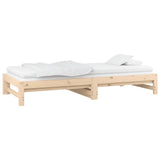 Pull-out Day Bed without Mattress 2x(90x190) cm Solid Wood Pine - Close-Up Angle