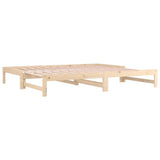 Pull-out Day Bed without Mattress 2x(90x190) cm Solid Wood Pine - Low Angle