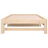 Pull-out Day Bed without Mattress 2x(90x190) cm Solid Wood Pine - Extra Image