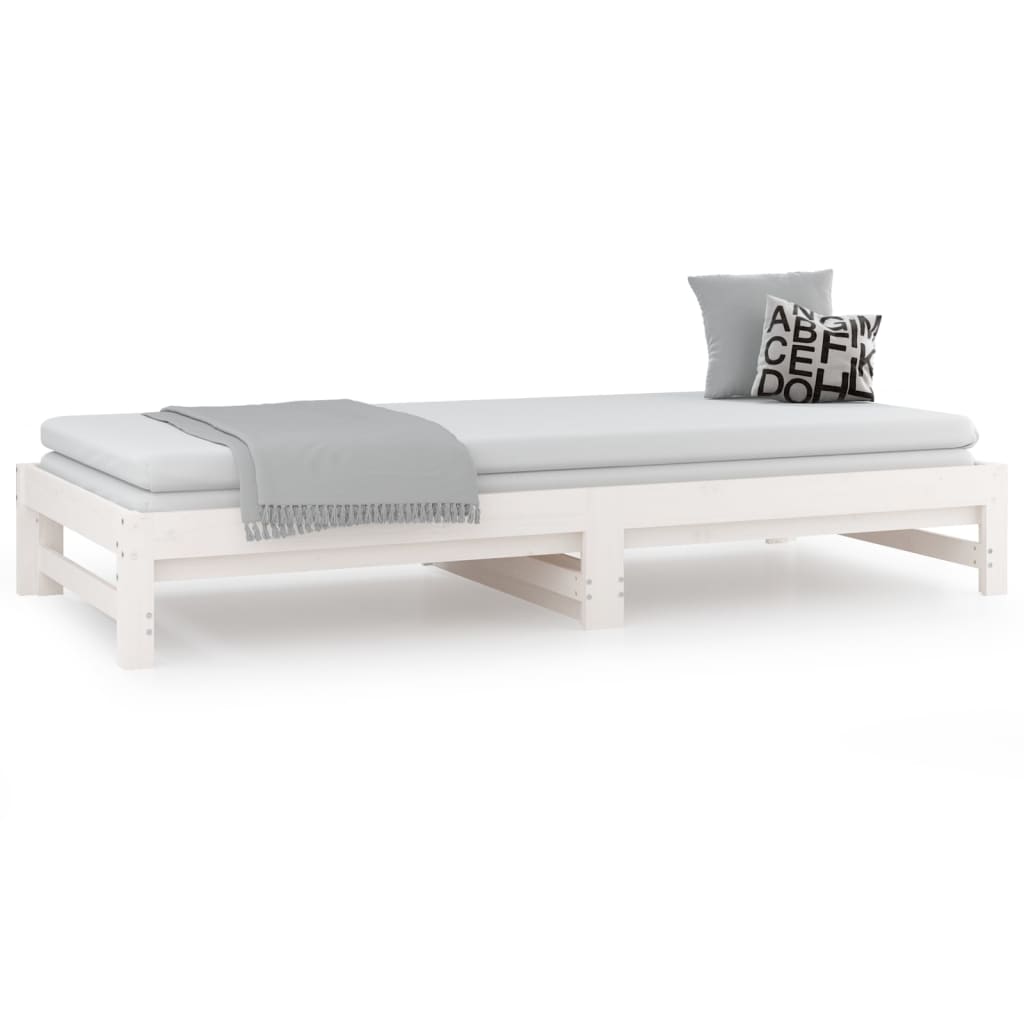 Pull-out Day Bed without Mattress White 2x(90x190) cm