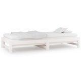Pull-out Day Bed without Mattress White 2x(90x190) cm