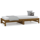 Pull-out Day Bed without Mattress Honey Brown 2x(90x190) cm - 45-Degree Angle