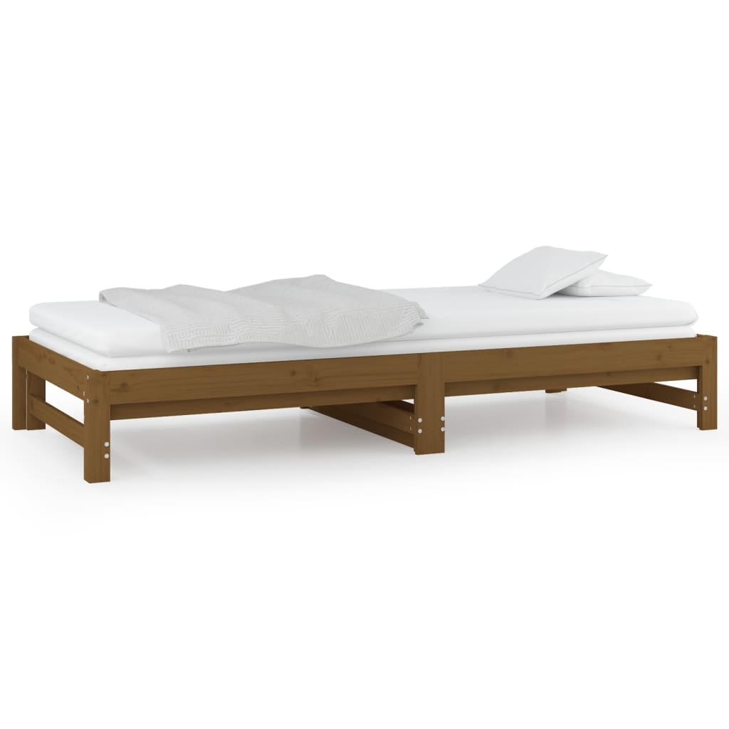 Pull-out Day Bed without Mattress Honey Brown 2x(90x190) cm