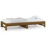 Pull-out Day Bed without Mattress Honey Brown 2x(90x190) cm - Rear View