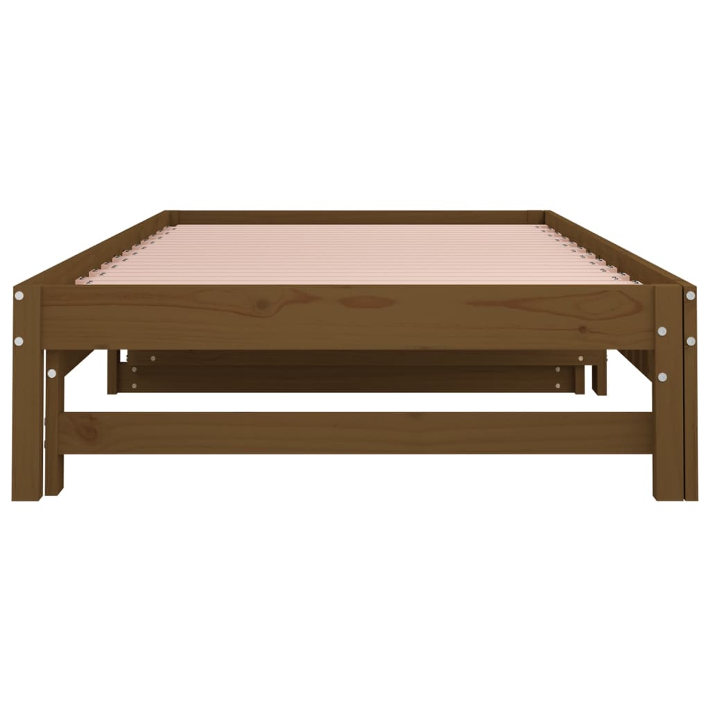 Pull-out Day Bed without Mattress Honey Brown 2x(90x190) cm