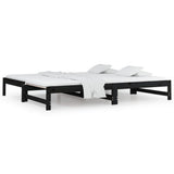 Pull-out Day Bed without Mattress Black 2x(90x190) cm