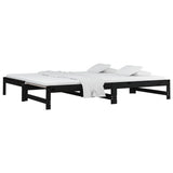 Pull-out Day Bed without Mattress Black 2x(90x190) cm