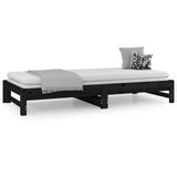 Pull-out Day Bed without Mattress Black 2x(90x190) cm