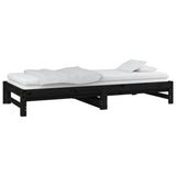 Pull-out Day Bed without Mattress Black 2x(90x190) cm - Close-Up Angle