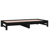Pull-out Day Bed without Mattress Black 2x(90x190) cm - Extra Image