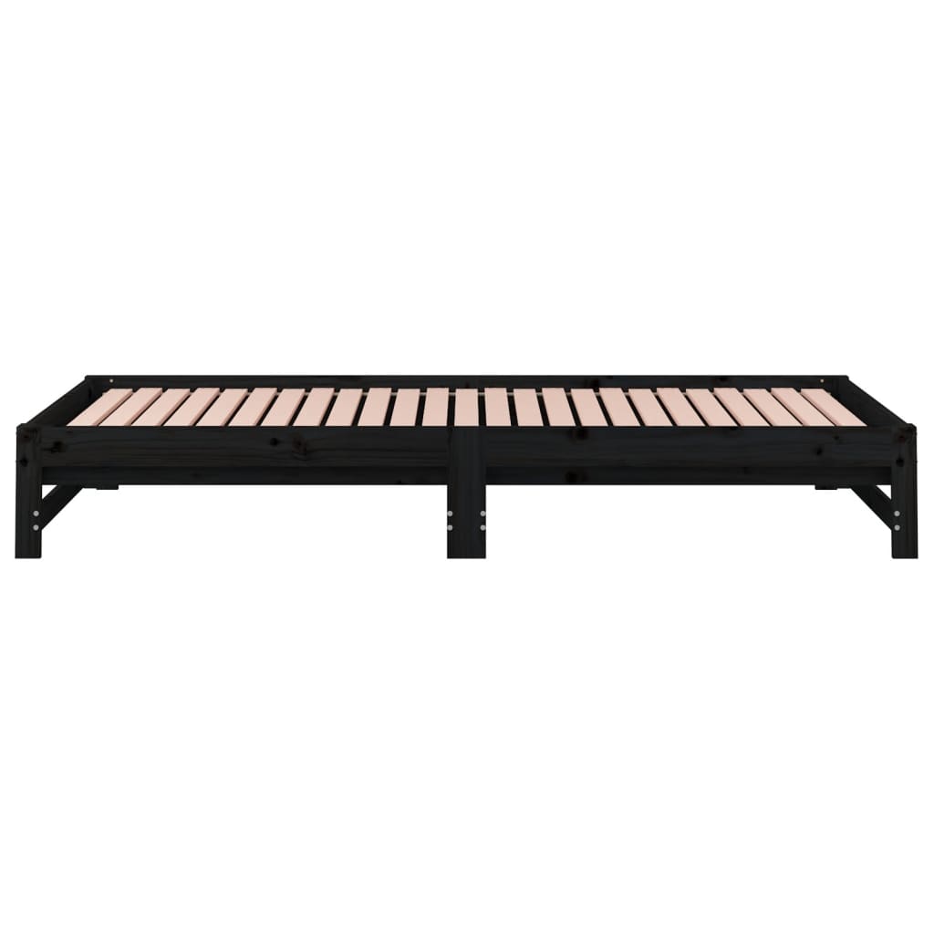 Pull-out Day Bed without Mattress Black 2x(90x190) cm