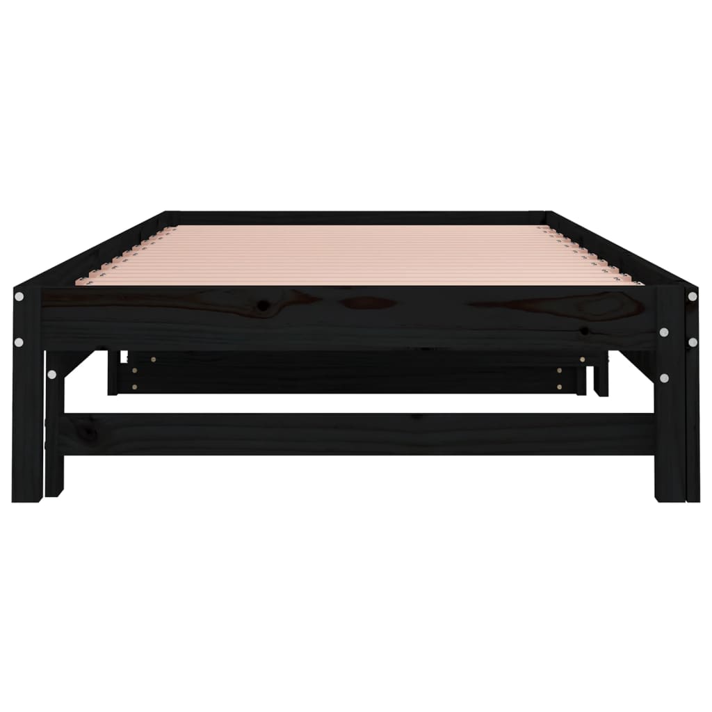 Pull-out Day Bed without Mattress Black 2x(90x190) cm