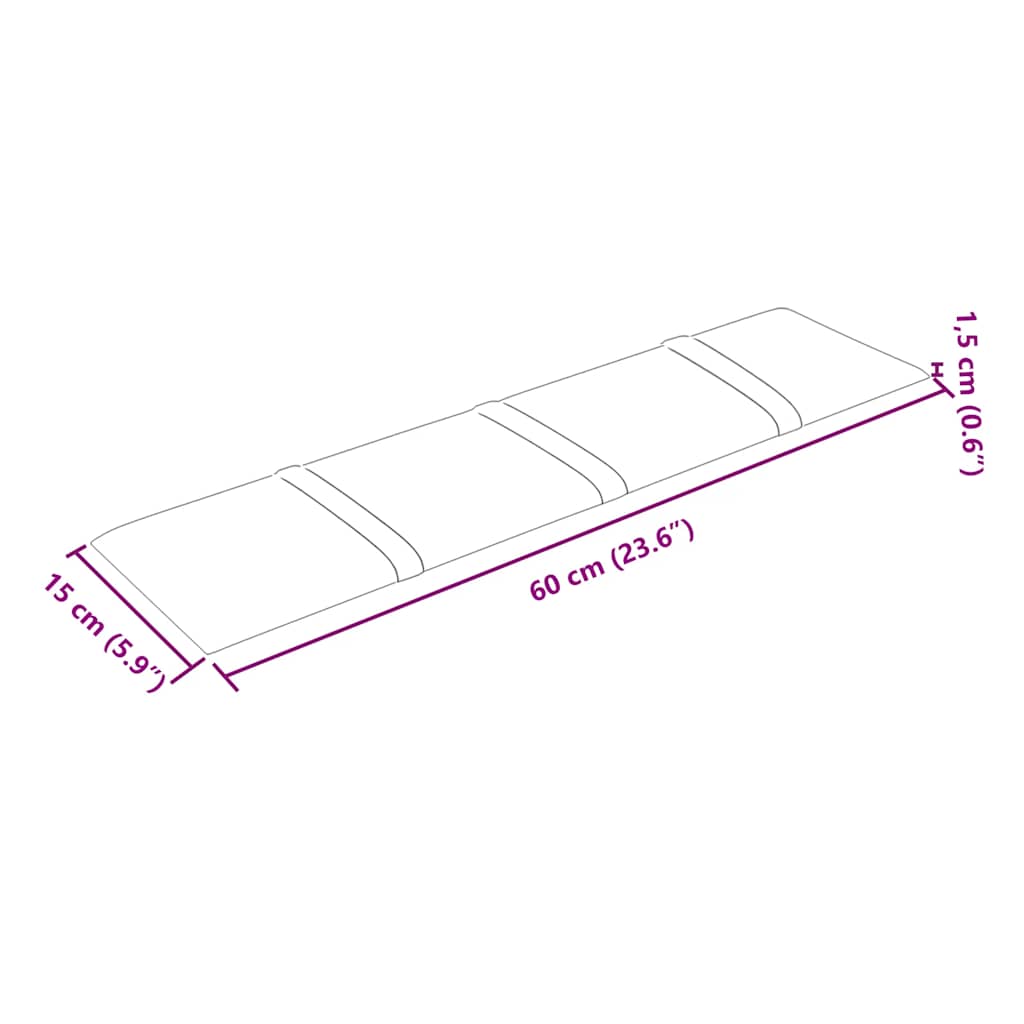 Wall Panels 12 pcs Dark Grey 60x15 cm Fabric 1.08 m²