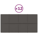 Wall Panels 12 pcs Dark Grey 60x30 cm Fabric 2.16 m² - Front View