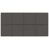 Wall Panels 12 pcs Dark Grey 60x30 cm Fabric 2.16 m² - Side View