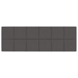 Wall Panels 12 pcs Dark Grey 90x30 cm Fabric 3.24 m² - 45-Degree Angle