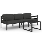 4 Piece Garden Lounge Set with Cushions Aluminium Anthracite