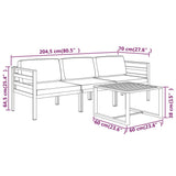 4 Piece Garden Lounge Set with Cushions Aluminium Anthracite