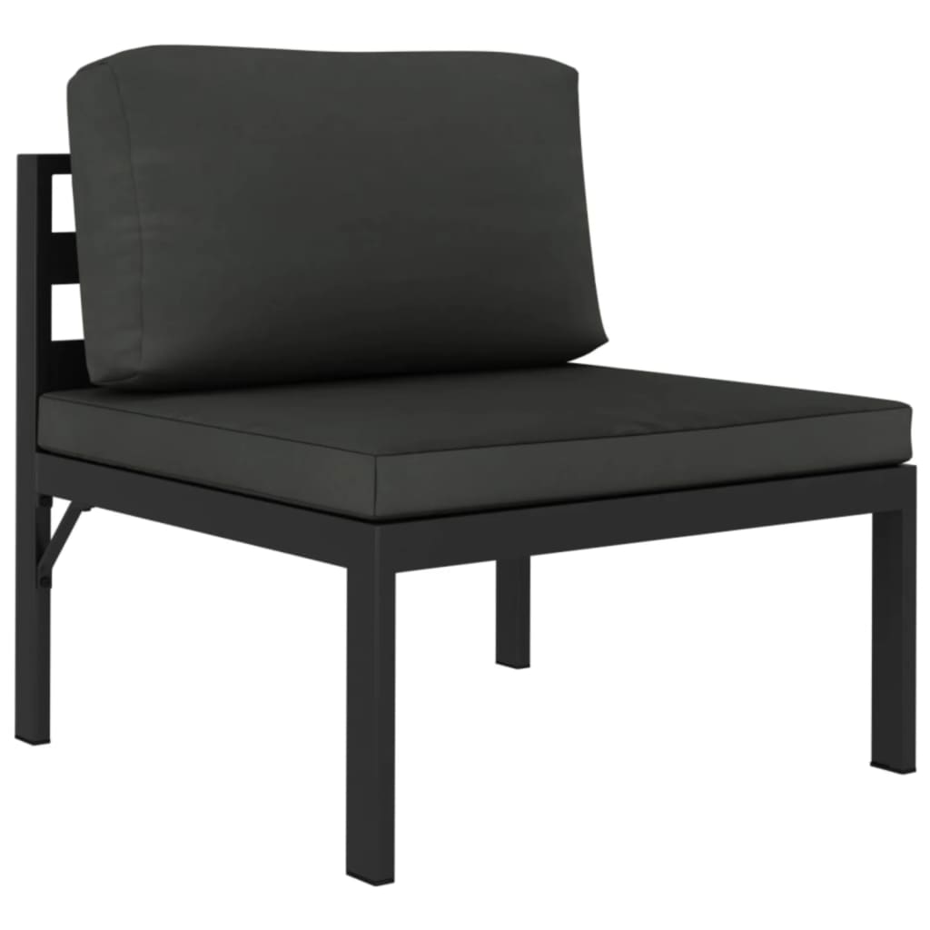 4 Piece Garden Lounge Set with Cushions Aluminium Anthracite