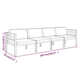 4 Piece Garden Lounge Set with Cushions Aluminium Anthracite