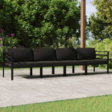 4 Piece Garden Lounge Set with Cushions Aluminium Anthracite