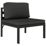 5 Piece Garden Lounge Set with Cushions Aluminium Anthracite - 45-Degree Angle