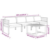 5 Piece Garden Lounge Set with Cushions Aluminium Anthracite