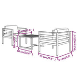 3 Piece Garden Lounge Set with Cushions Aluminium Anthracite