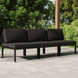 3-Seater Garden Sofa with Cushions Aluminium Anthracite