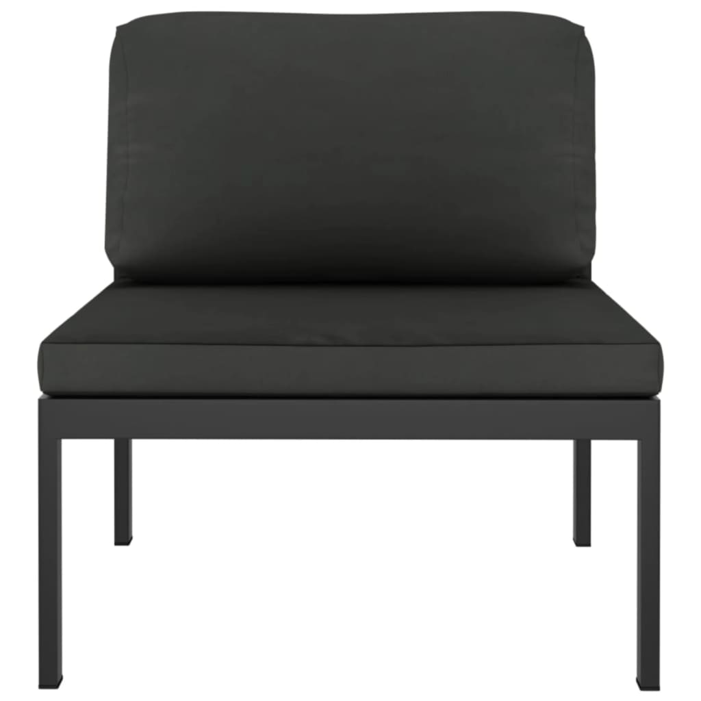 4 Piece Garden Lounge Set with Cushions Aluminium Anthracite