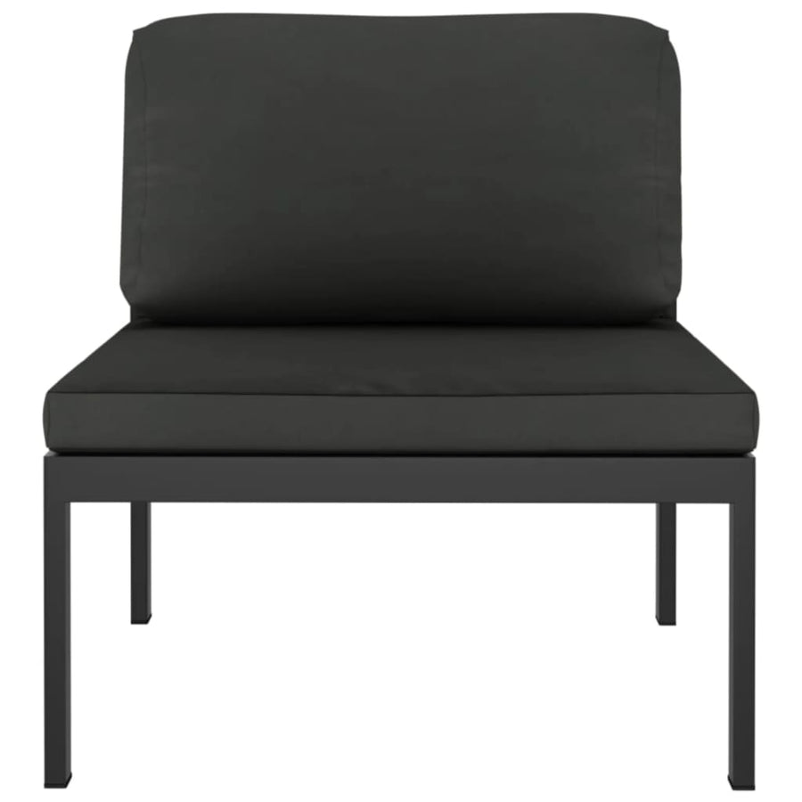 4 Piece Garden Lounge Set with Cushions Aluminium Anthracite