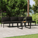 5 Piece Garden Lounge Set with Cushions Aluminium Anthracite