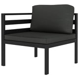 4 Piece Garden Lounge Set with Cushions Aluminium Anthracite